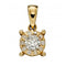 9ct Yellow Gold Solitare Cluster Pendant GP2169Elements GoldGP2169