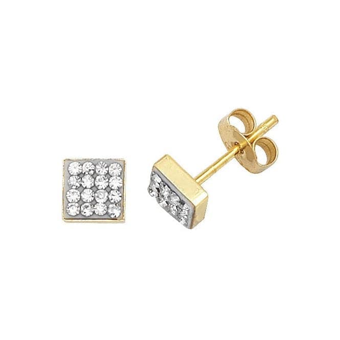 9ct Yellow Gold Sqr Zirconia Stud Earrings ES314Acotis Gold JewelleryES314