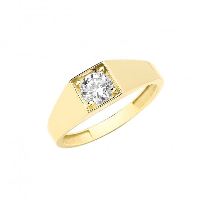 9ct Yellow Gold Square Face Zirconia Ring RN957Acotis Gold JewelleryRN957/O