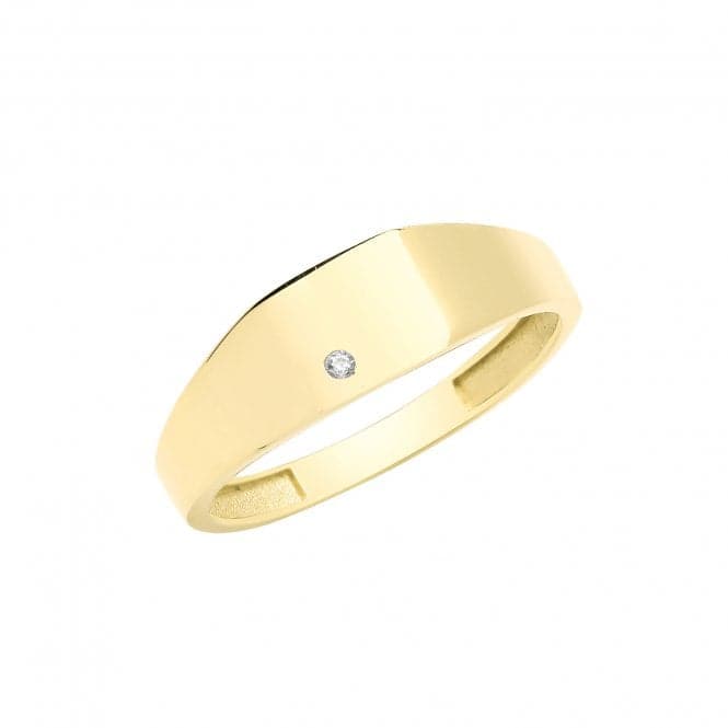 9ct Yellow Gold Square Signet Ring With Zirconia RN955Acotis Gold JewelleryRN955/M
