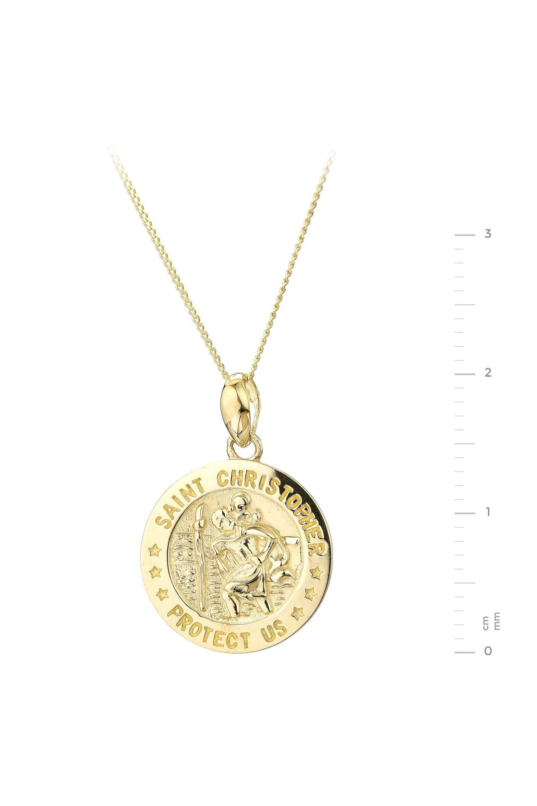 9ct Yellow Gold St. Christopher 14mm Disc Pendant NecklaceThe Fine CollectiveBA0062629