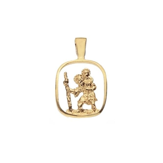 9ct Yellow Gold St Christopher Cut Out Pendant PN437Acotis Gold JewelleryPN437