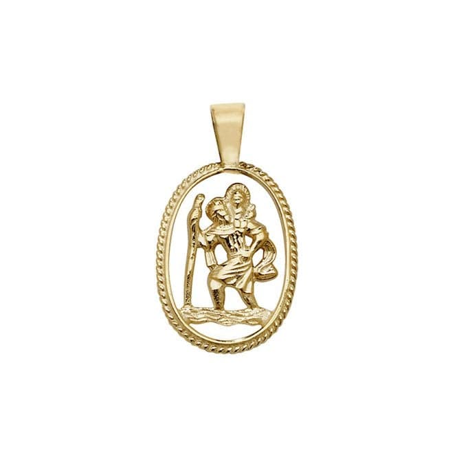 9ct Yellow Gold St Christopher Cut Out Pendant PN439Acotis Gold JewelleryPN439