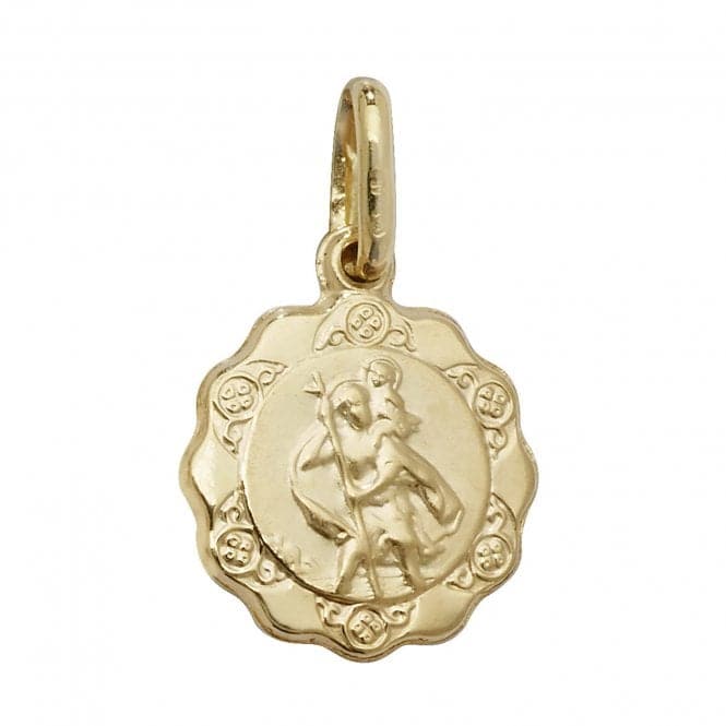 9ct Yellow Gold St Christopher Hollow Pendant PN153Acotis Gold JewelleryPN153