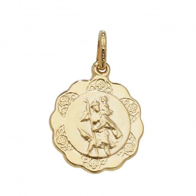 9ct Yellow Gold St Christopher Hollow Pendant PN154Acotis Gold JewelleryPN154