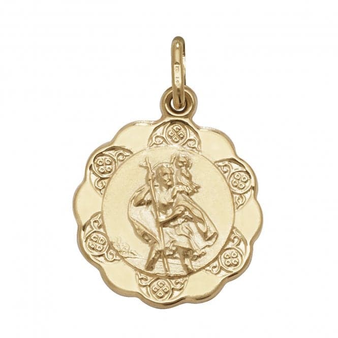 9ct Yellow Gold St Christopher Hollow Pendant PN155Acotis Gold JewelleryPN155