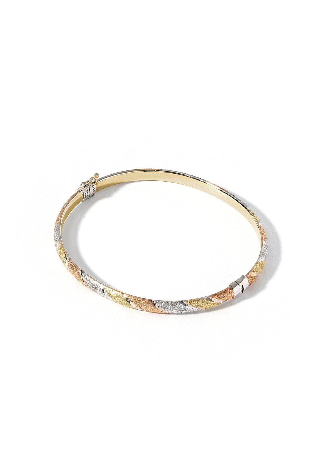 9ct Yellow Gold & Sterling Silver Bonded 3 Colour BangleThe Fine CollectiveBA0010650