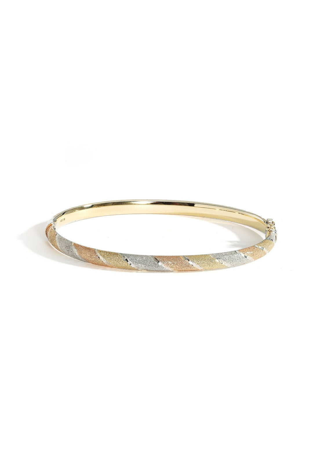 9ct Yellow Gold & Sterling Silver Bonded 3 Colour BangleThe Fine CollectiveBA0010650