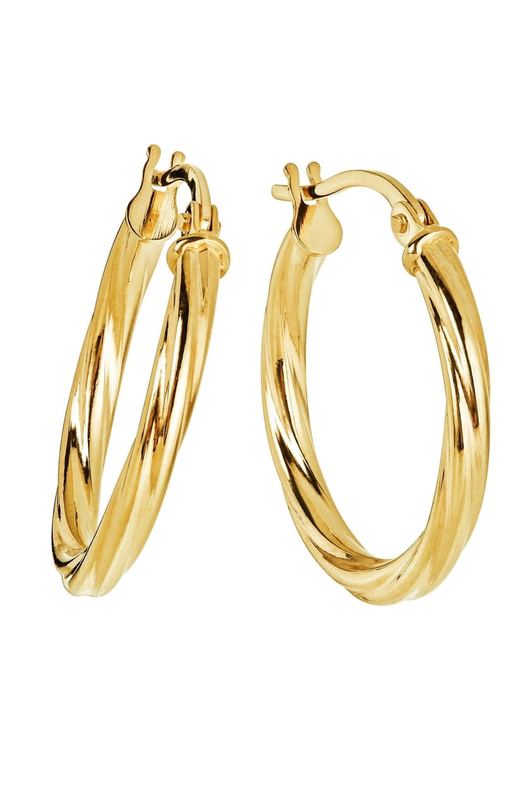 9ct Yellow Gold Swirl 19mm Hoop EarringsThe Fine CollectiveBA0043526