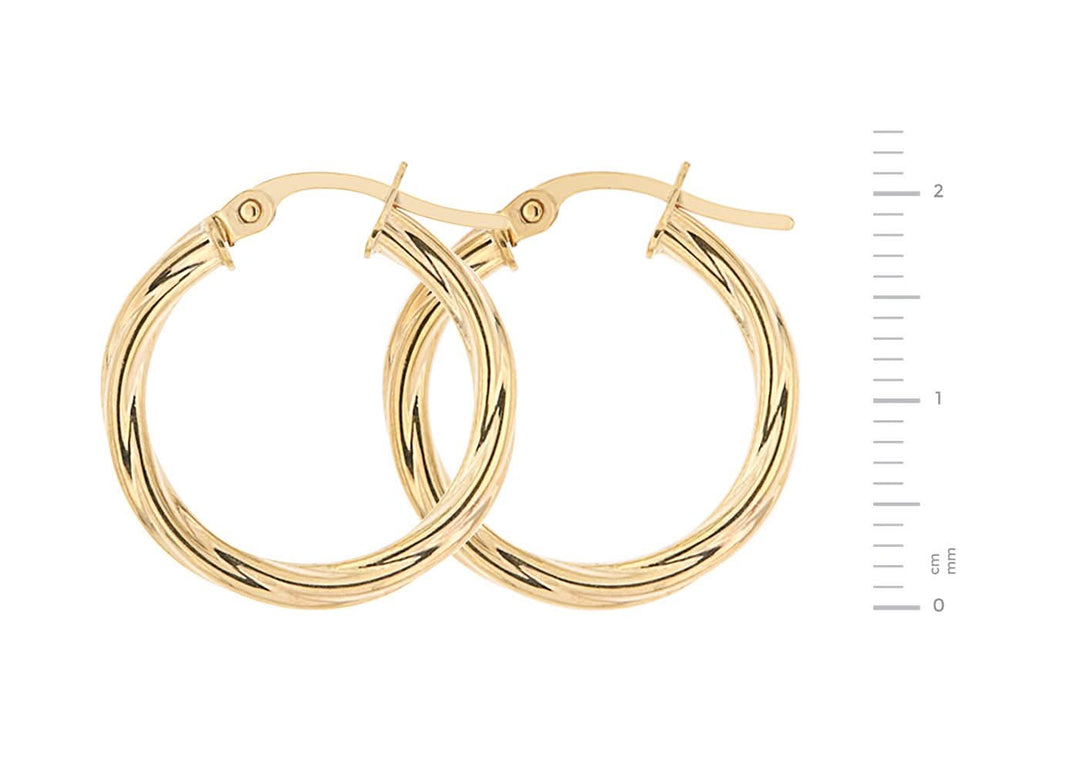 9ct Yellow Gold Swirl 19mm Hoop EarringsThe Fine CollectiveBA0043526