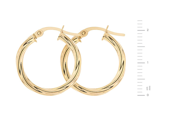 9ct Yellow Gold Swirl 19mm Hoop EarringsThe Fine CollectiveBA0043526
