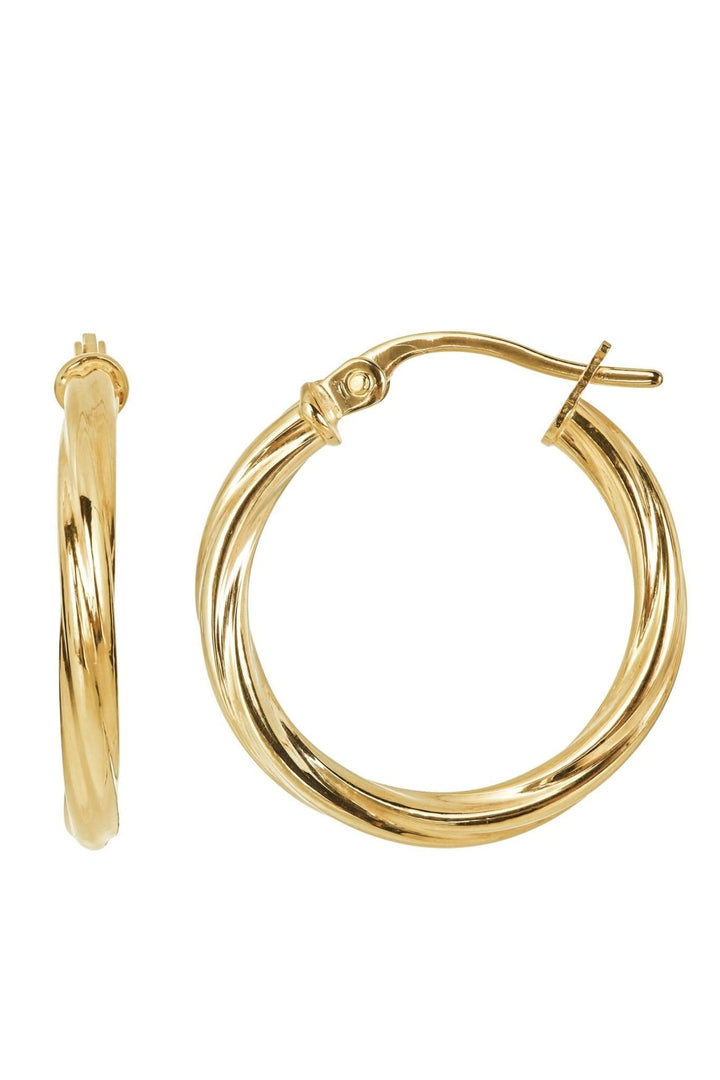 9ct Yellow Gold Swirl 19mm Hoop EarringsThe Fine CollectiveBA0043526