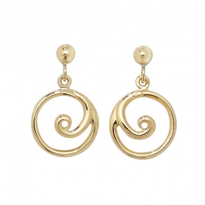 9ct Yellow Gold Swirl Drop Earrings ES390Acotis Gold JewelleryES390