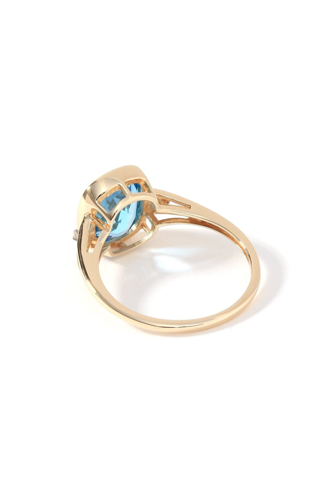 9ct Yellow Gold Swiss Blue Topaz & Diamond RingThe Fine CollectiveBA0072113 - L