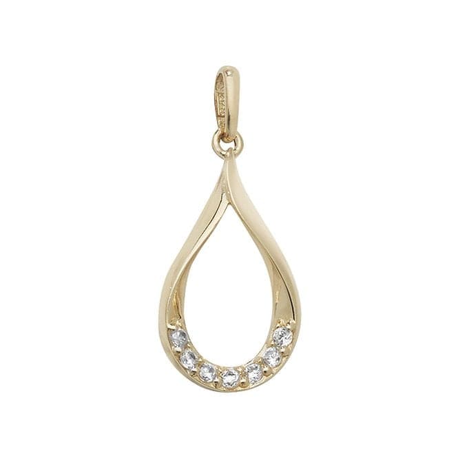 9ct Yellow Gold Teardrop Shaped Zirconia Pendant PN1012Acotis Gold JewelleryPN1012