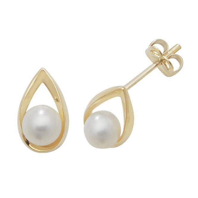 9ct Yellow Gold Teardrop&Pearl Stud Earrings ES453Acotis Gold JewelleryES453