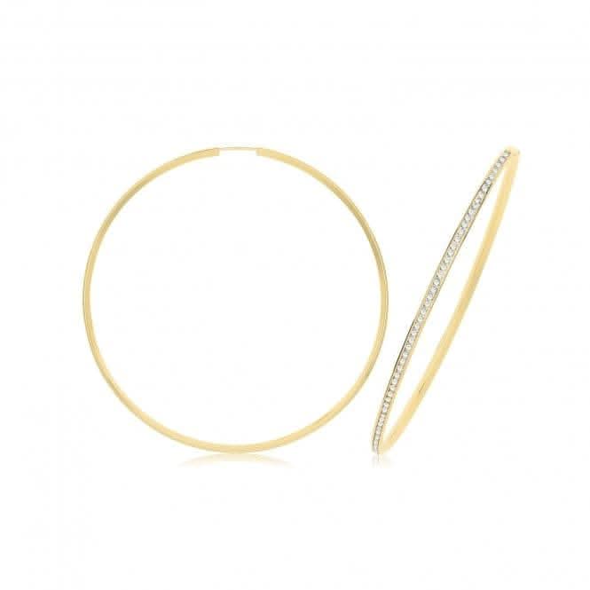 9ct Yellow Gold Thin Zirconia Hoops ER1212Acotis Gold JewelleryER1212 - 60