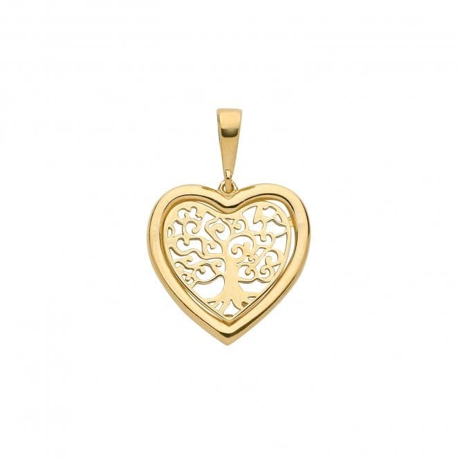 9ct Yellow Gold Tree Of Life Heart Pendant PN1080Acotis Gold JewelleryPN1080