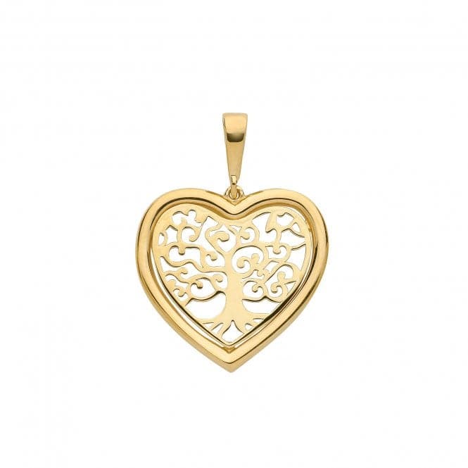 9ct Yellow Gold Tree Of Life Heart Pendant PN1081Acotis Gold JewelleryPN1081