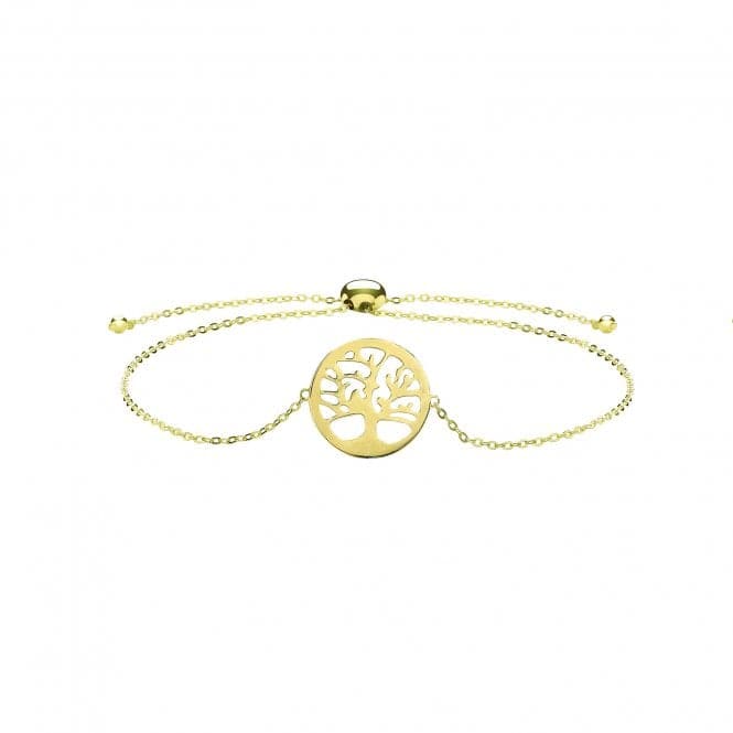 9ct Yellow Gold Tree Of Life Pull Style Bracelet BR632Acotis Gold JewelleryBR632