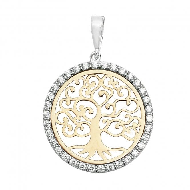 9ct Yellow Gold Tree Of Life Round Zirconia Pendant PN1064Acotis Gold JewelleryPN1064