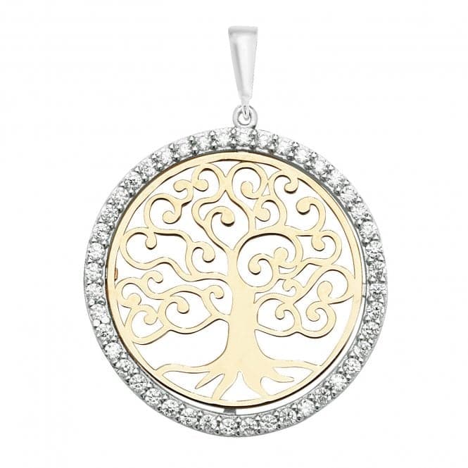 9ct Yellow Gold Tree Of Life Round Zirconia Pendant PN1065Acotis Gold JewelleryPN1065