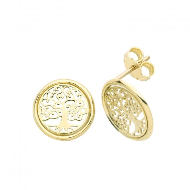 9ct Yellow Gold Tree Of Life Stud Earrings ES639Acotis Gold JewelleryES639