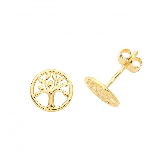 9ct Yellow Gold Tree Of Life Studs ES679Acotis Gold JewelleryES679