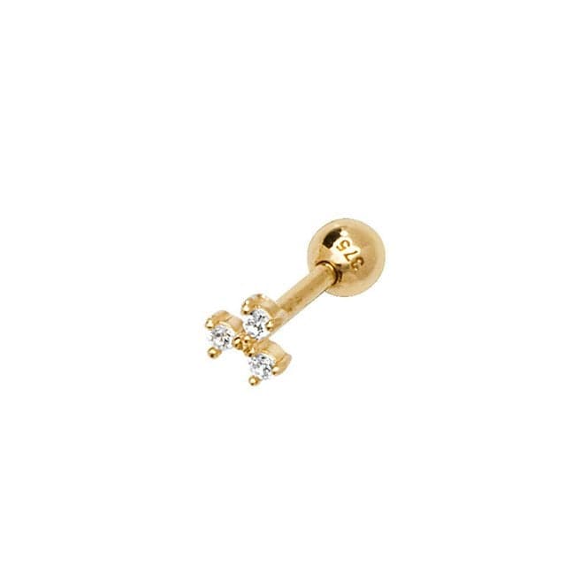 9ct Yellow Gold Triple Zirconia Cartilage 6mm Post Stud ES911Acotis Gold JewelleryES911