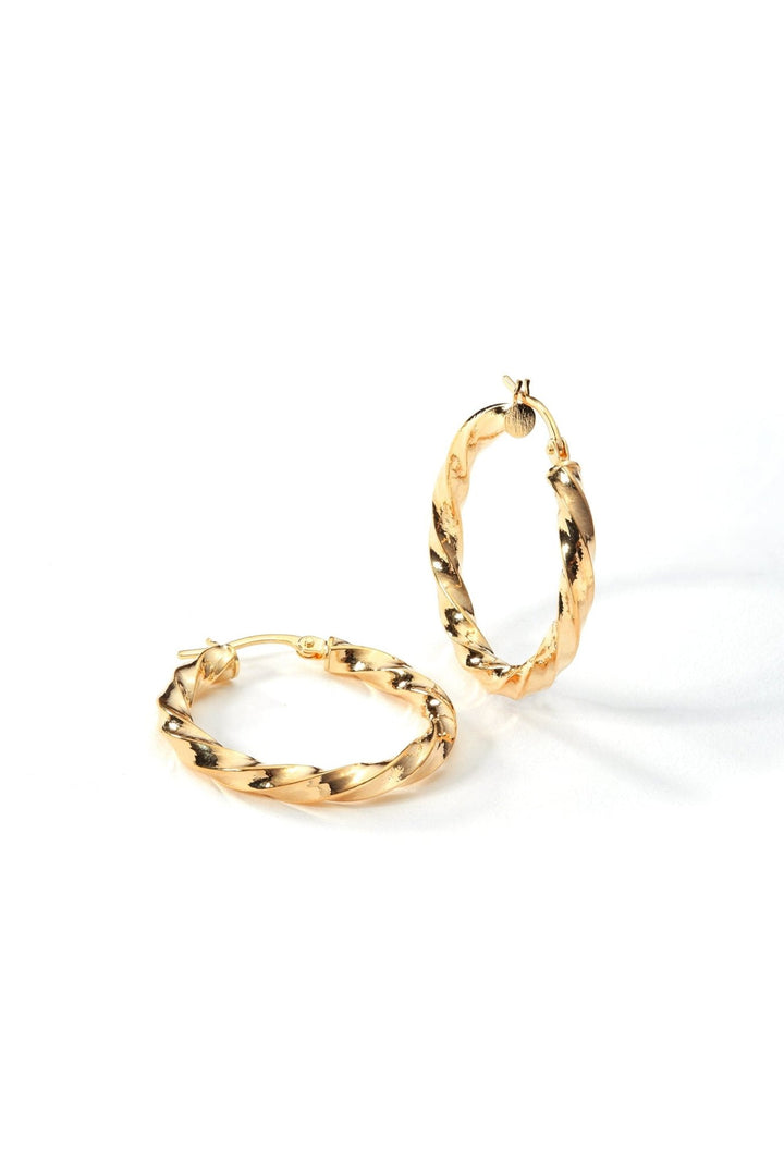 9ct Yellow Gold Twist 25mm Hoop EarringsThe Fine CollectiveBA0032432