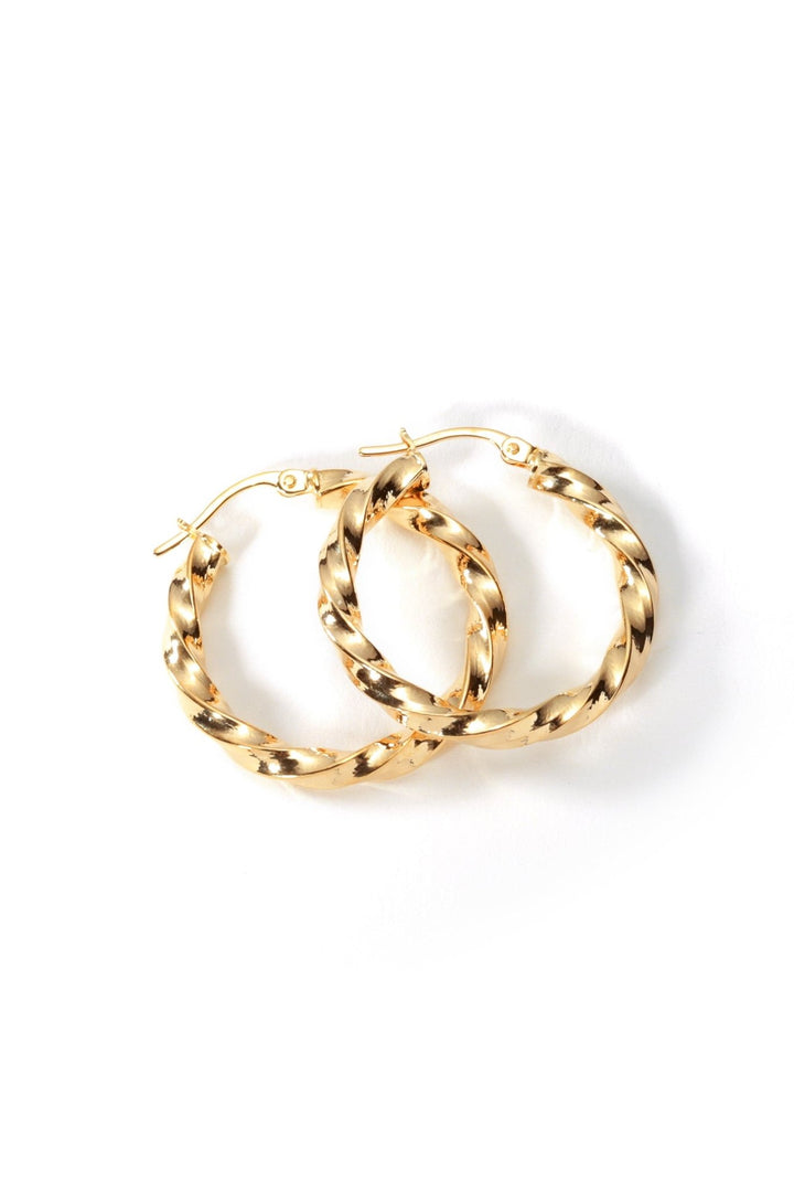 9ct Yellow Gold Twist 25mm Hoop EarringsThe Fine CollectiveBA0032432