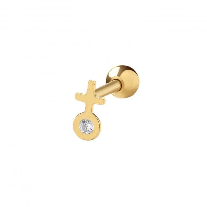 9ct Yellow Gold Venus With Single Zirconia Cartilage 6mm Post Stud ES968Acotis Gold JewelleryES968