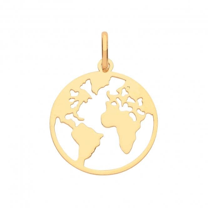 9ct Yellow Gold World Map Pendant PN1067Acotis Gold JewelleryPN1067