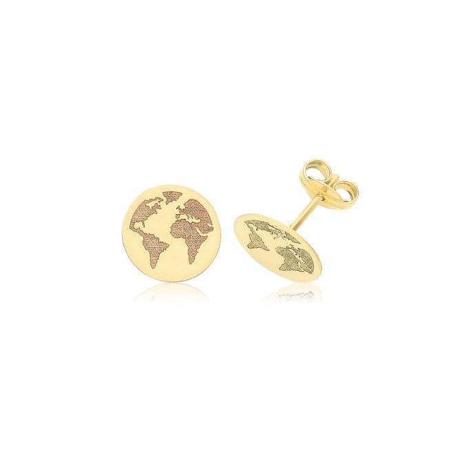 9ct Yellow Gold World Studs ES734Acotis Gold JewelleryES734