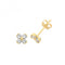 9ct Yellow Gold Zirconia 4 Petal Flower Stud Earrings ES1646Acotis Gold JewelleryES1646