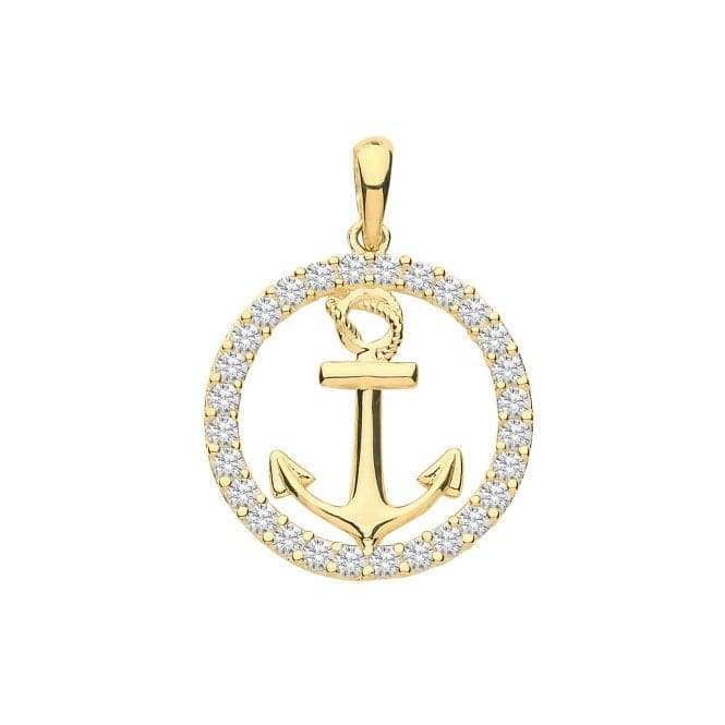 9ct Yellow Gold Zirconia Anchor Charm PN1150Acotis Gold JewelleryPN1150