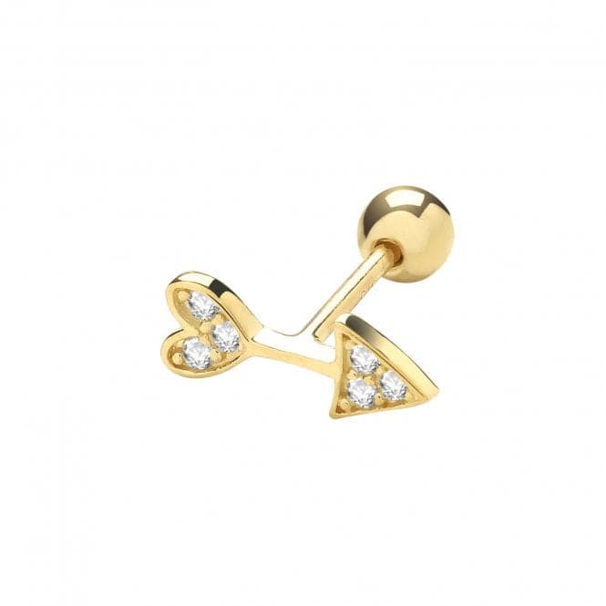 9ct Yellow Gold Zirconia Arrow Cartilage 6mm Post Stud ES1916Acotis Gold JewelleryES1916