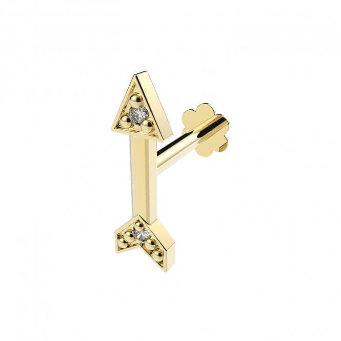 9ct Yellow Gold Zirconia Arrow Cartilage Labret ES2036Acotis Gold JewelleryES2036