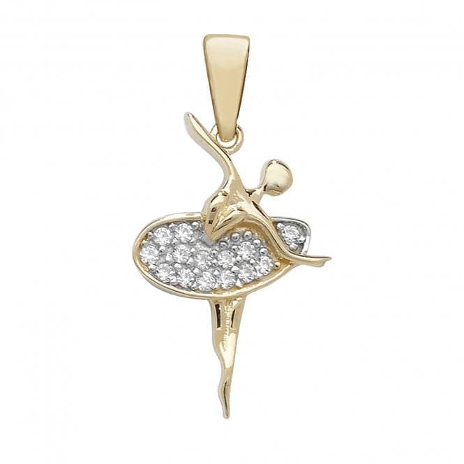 9ct Yellow Gold Zirconia Ballerina Pendant PN190Acotis Gold JewelleryPN190