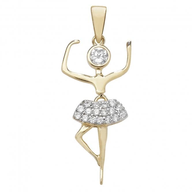 9ct Yellow Gold Zirconia Ballerina Pendant PN191Acotis Gold JewelleryPN191