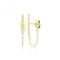 9ct Yellow Gold Zirconia Bar Studs With Chain ES743Acotis Gold JewelleryES743
