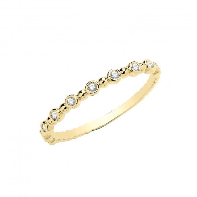 9ct Yellow Gold Zirconia Bobble Ring RN958Acotis Gold JewelleryRN958/S