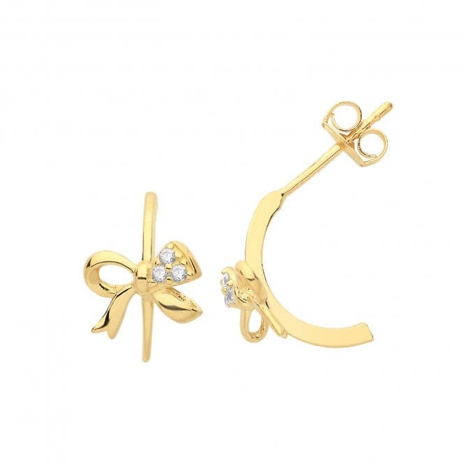 9ct Yellow Gold Zirconia Bow Stud Earrings ES1619Acotis Gold JewelleryES1619