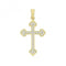 9ct Yellow Gold Zirconia Budded Cross Pendant PN1309Acotis Gold JewelleryPN1309