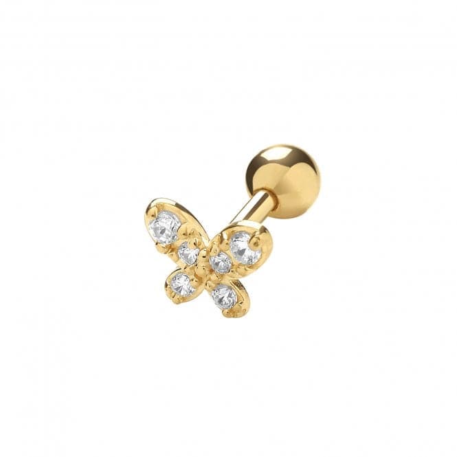 9ct Yellow Gold Zirconia Butterfly Cartilage 6mm Post Stud ES964Acotis Gold JewelleryES964