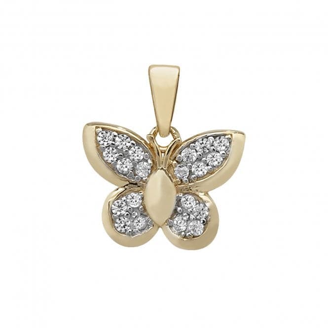 9ct Yellow Gold Zirconia Butterfly Pendant PN194Acotis Gold JewelleryPN194