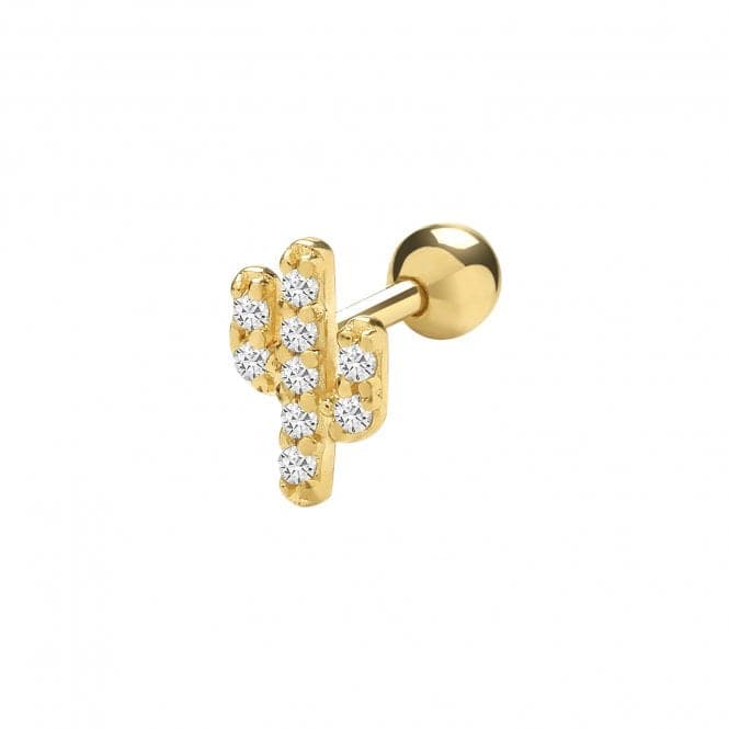 9ct Yellow Gold Zirconia Cactus Cartilage 6mm Post Studs ES1930Acotis Gold JewelleryES1930