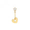 9ct Yellow Gold Zirconia Cartilage 6mm Post Stud With Drop Heart ES1923Acotis Gold JewelleryES1923
