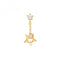 9ct Yellow Gold Zirconia Cartilage 6mm Post Stud With Drop Star ES1924Acotis Gold JewelleryES1924