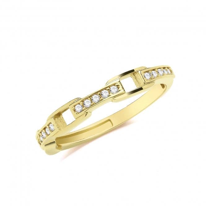 9ct Yellow Gold Zirconia Chain Link Ring RN971Acotis Gold JewelleryRN971/K